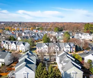 aerial view of Maryland neighborhood.